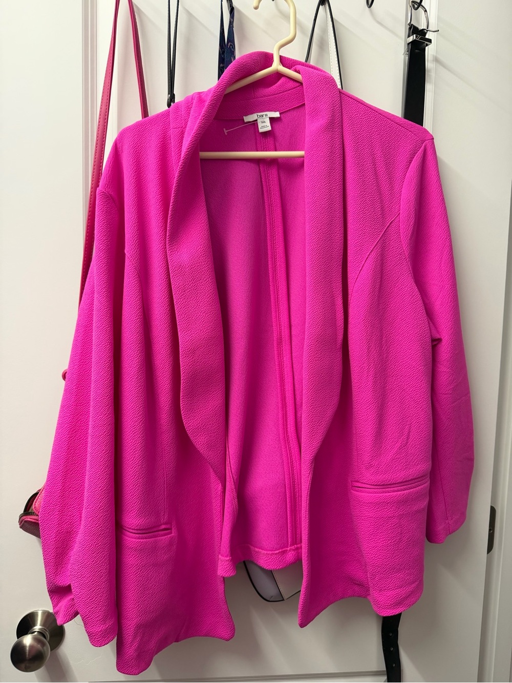 Bar III  Bright Hot Pink Open-Front Shawl Collar Cardigan blazer!!